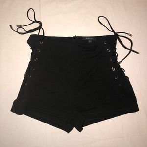 Lace Up Black Party Shorts